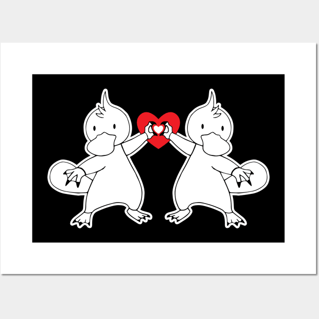 Aplatypuss Love heart hands Wall Art by Abuewaida 